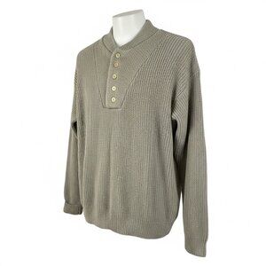 Guide Gear Men’s Silk Cotton Henley Sweater Tan Size XL